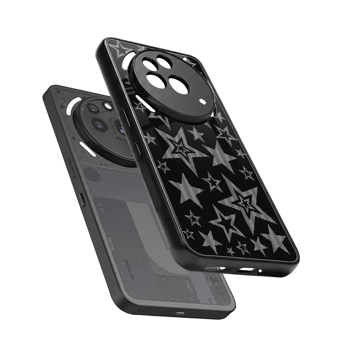 Stardust sleek nothing phone 3a pro cover with tempered glass back and TPU edges