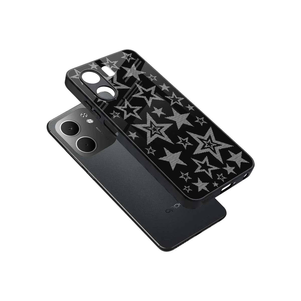 Stardust sleek oppo a5x 5g cover with tempered glass back and TPU edges