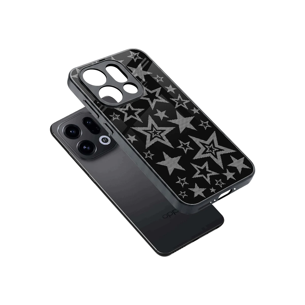 Stardust sleek oppo find x9 cover with tempered glass back and TPU edges