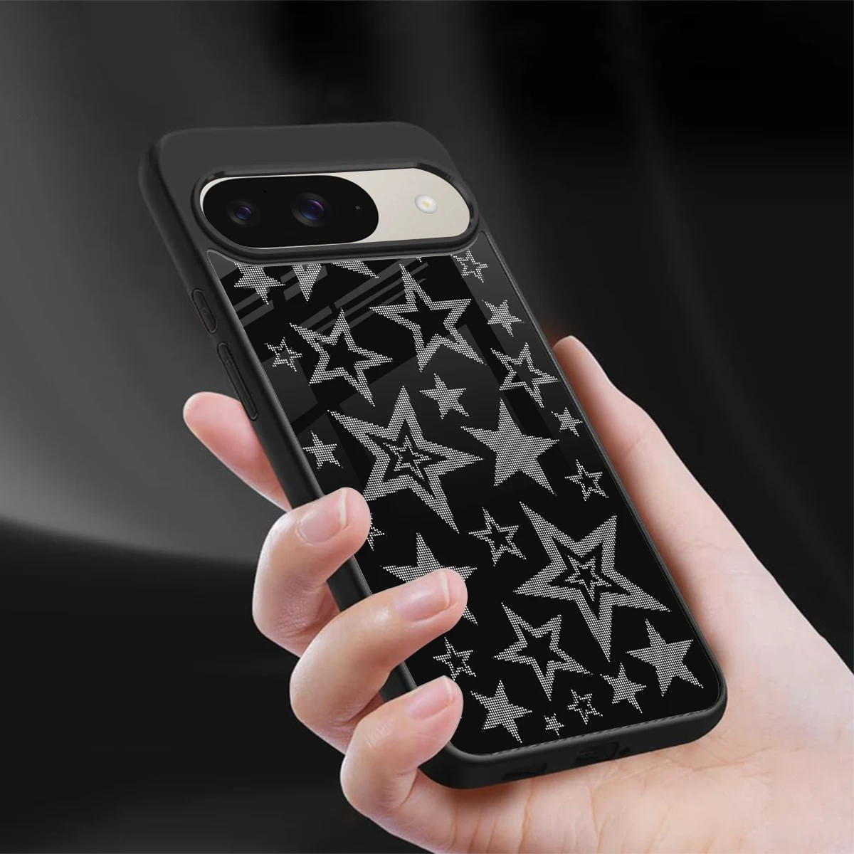 Stardust sleek google pixel 9 cover with tempered glass back and TPU edges