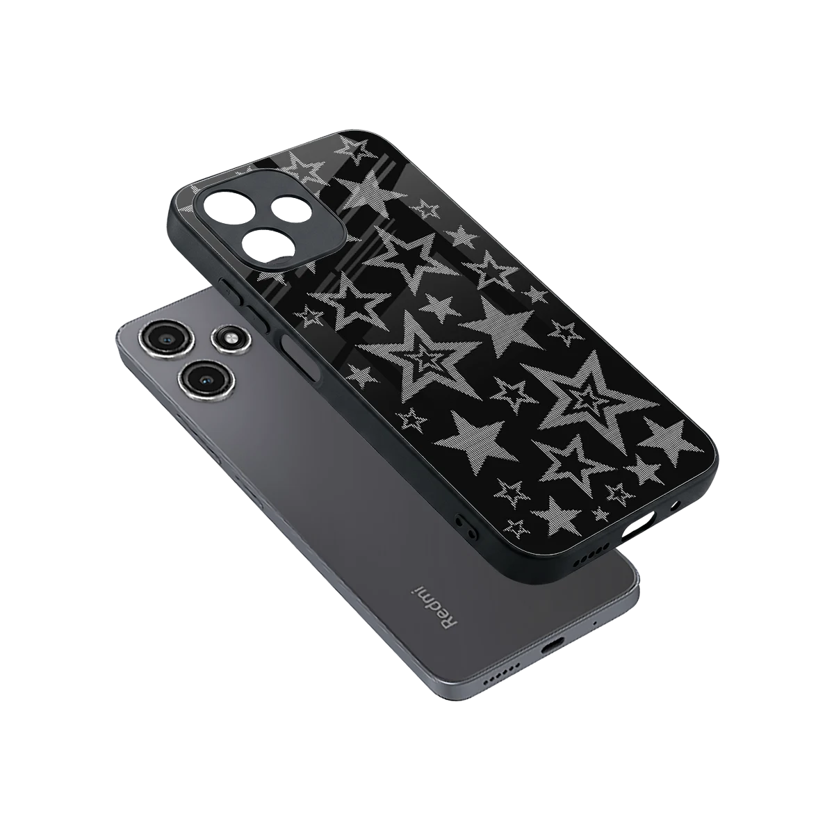 Stardust sleek redmi 12 5g cover with tempered glass back and TPU edges