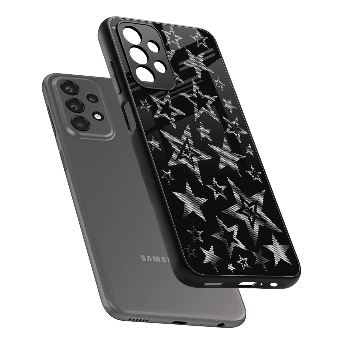 Stardust sleek samsung galaxy a23 cover with tempered glass back and TPU edges