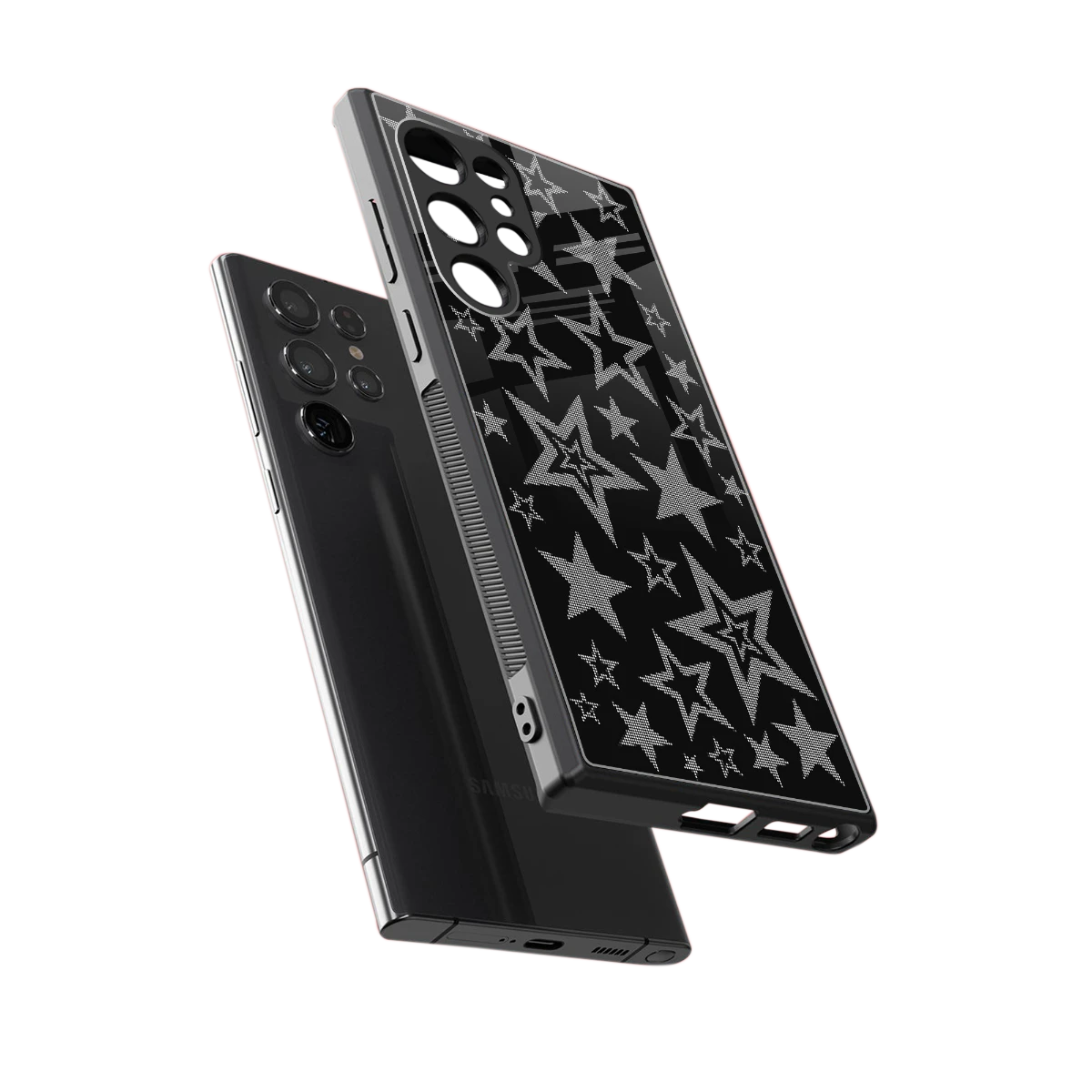 Stardust sleek samsung galaxy s24 ultra cover with tempered glass back and TPU edges