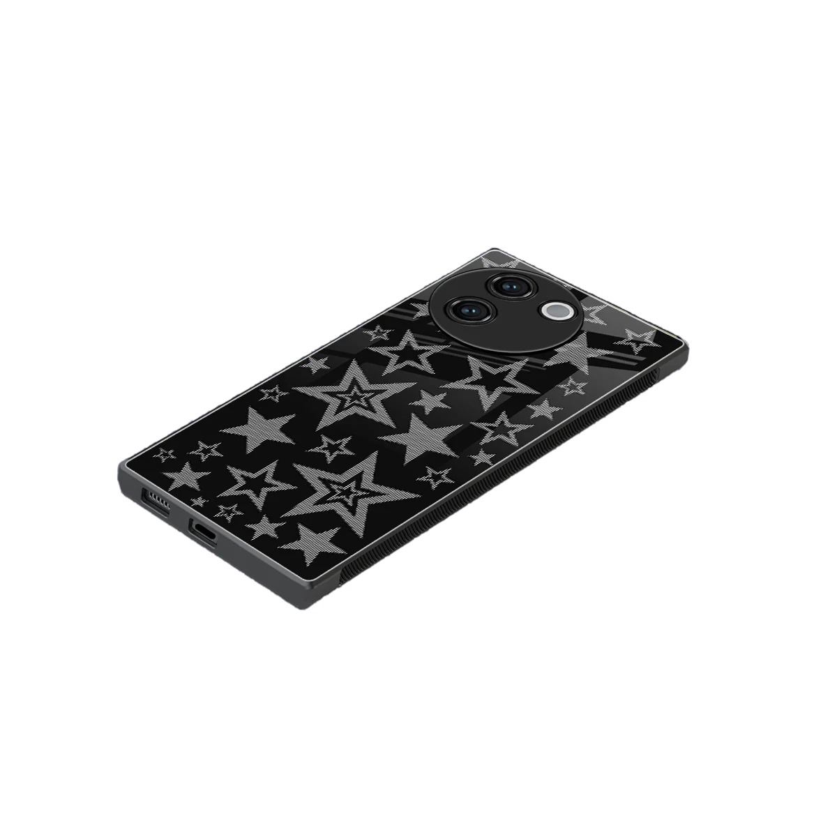 Stardust stylish phone case for vivo v30e | glossy glass and slim fit