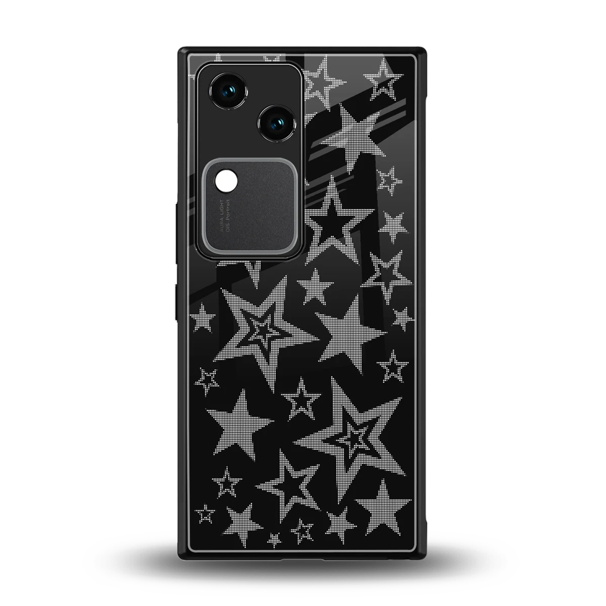 Stardust back phone cover | glass case for vivo v30
