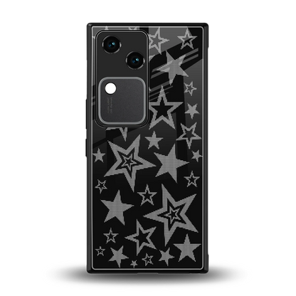 Stardust back phone cover | glass case for vivo v30