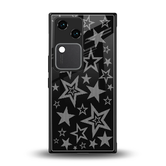 Stardust back phone cover | glass case for vivo v30