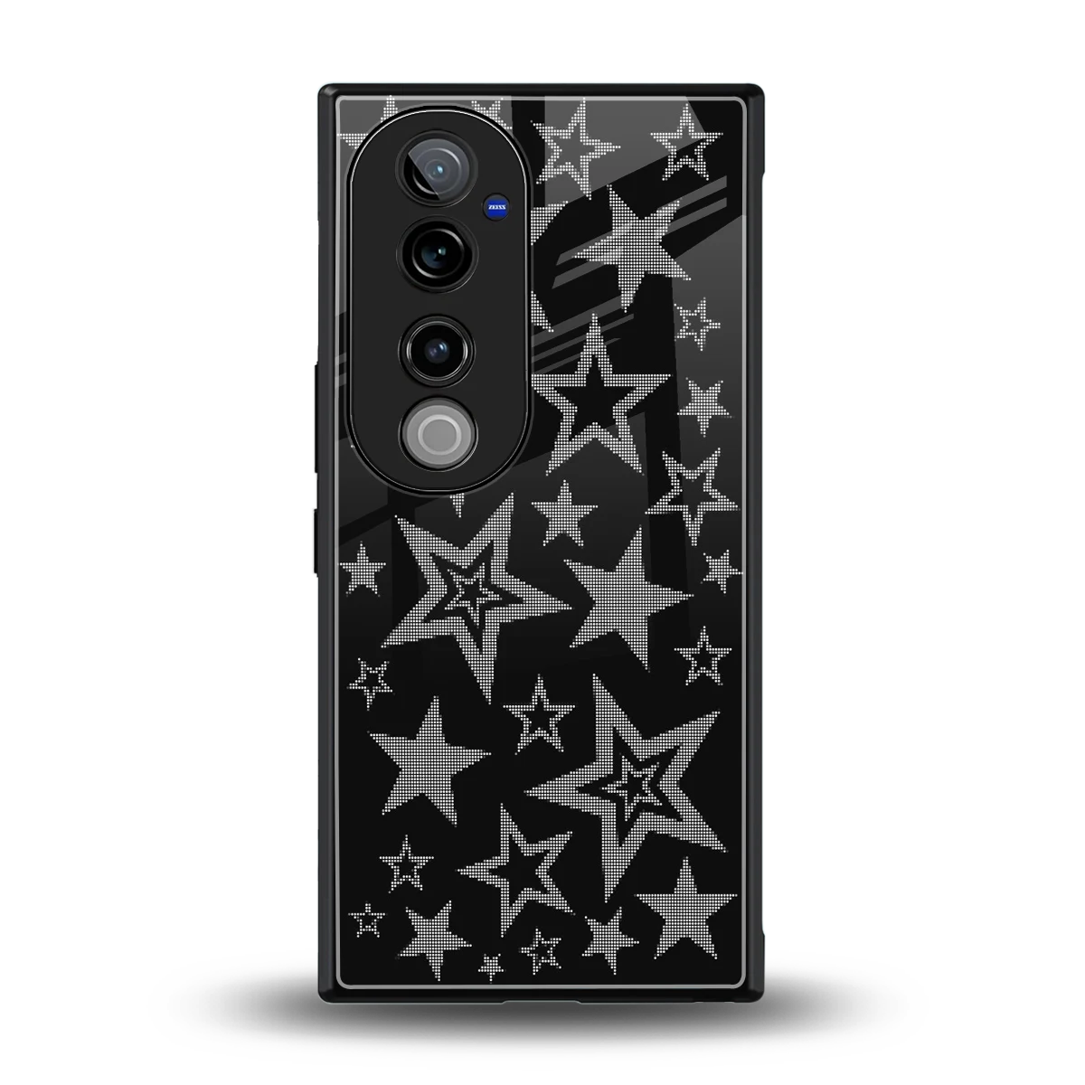 Stardust back phone cover | glass case for vivo v40 pro