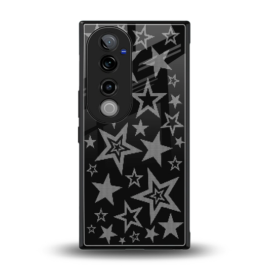 Stardust back phone cover | glass case for vivo v40 pro