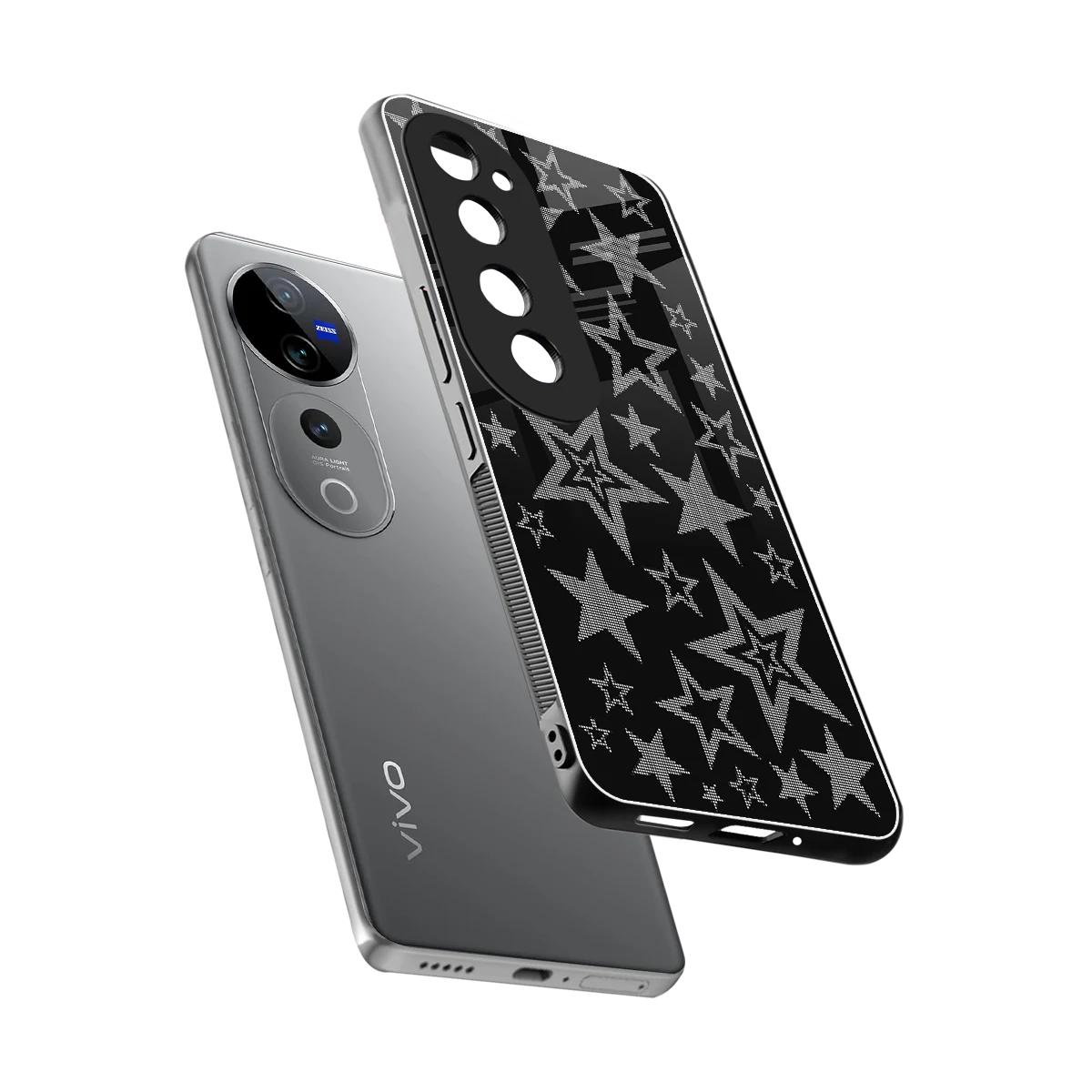 Stardust sleek vivo v40 pro cover with tempered glass back and TPU edges