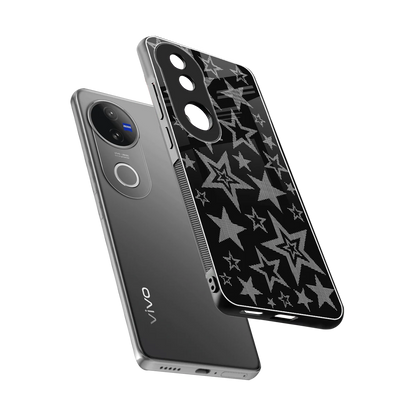Stardust sleek vivo v50 cover with tempered glass back and TPU edges