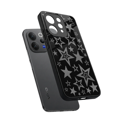 Stardust sleek vivo v70 cover with tempered glass back and TPU edges