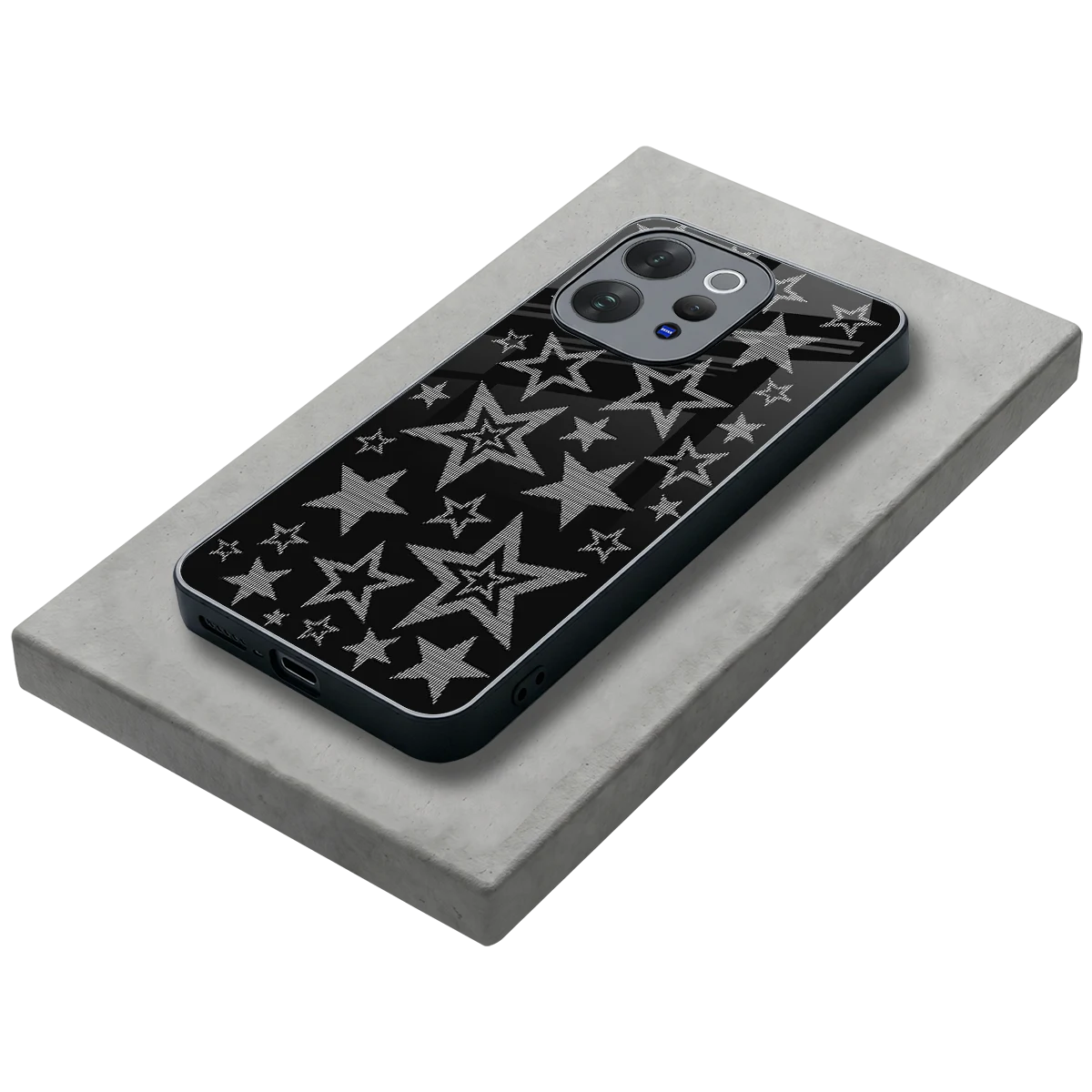 Stardust stylish phone case for vivo v70 | glossy glass and slim fit