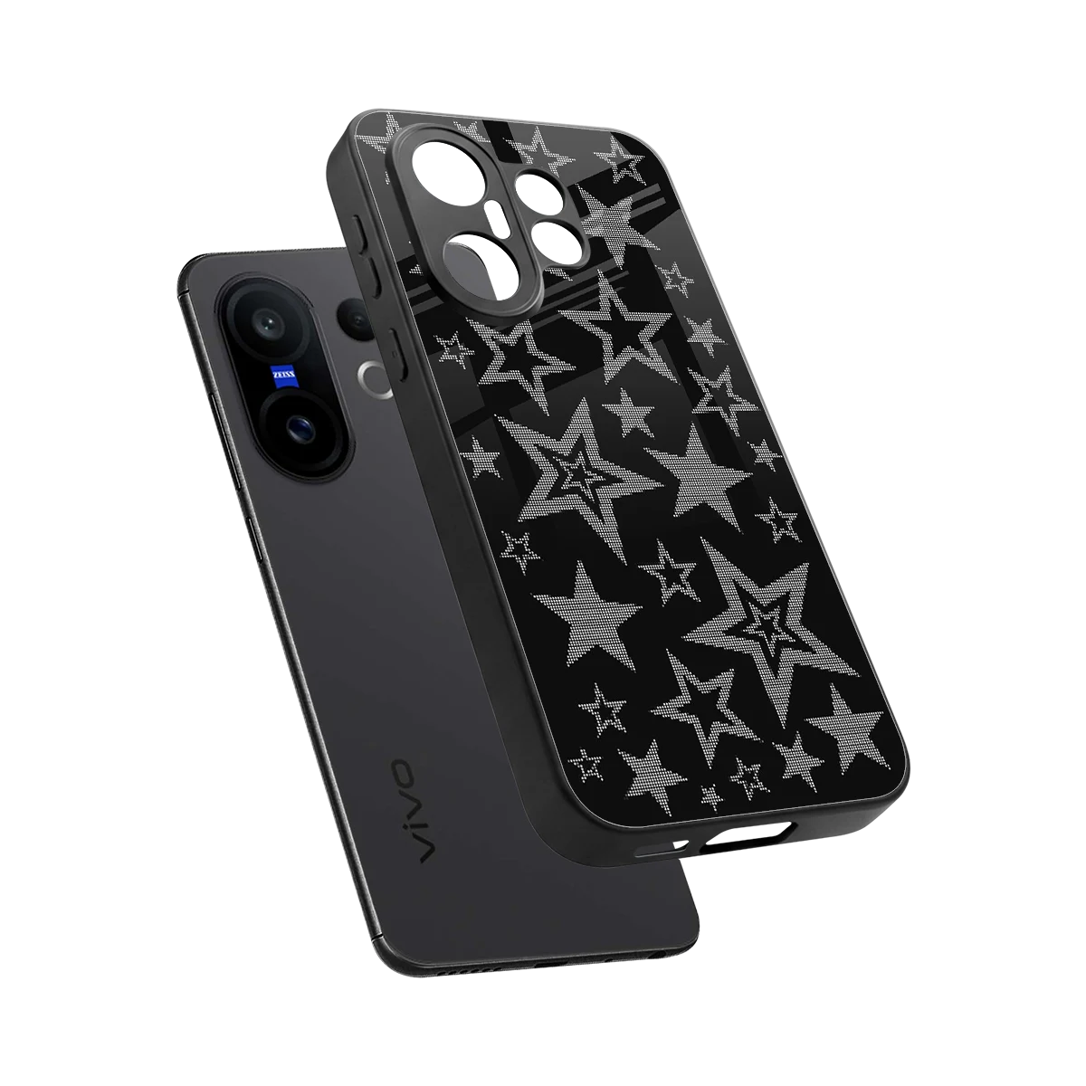 Stardust sleek vivo x200 fe cover with tempered glass back and TPU edges