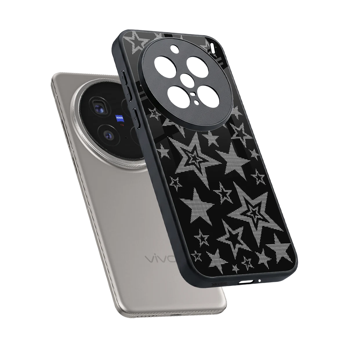 Stardust sleek vivo x200 pro cover with tempered glass back and TPU edges