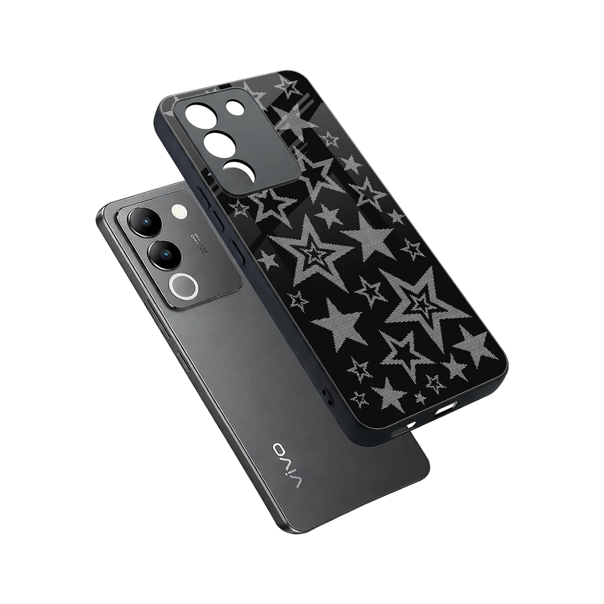 Stardust sleek vivo y200 5g cover with tempered glass back and TPU edges