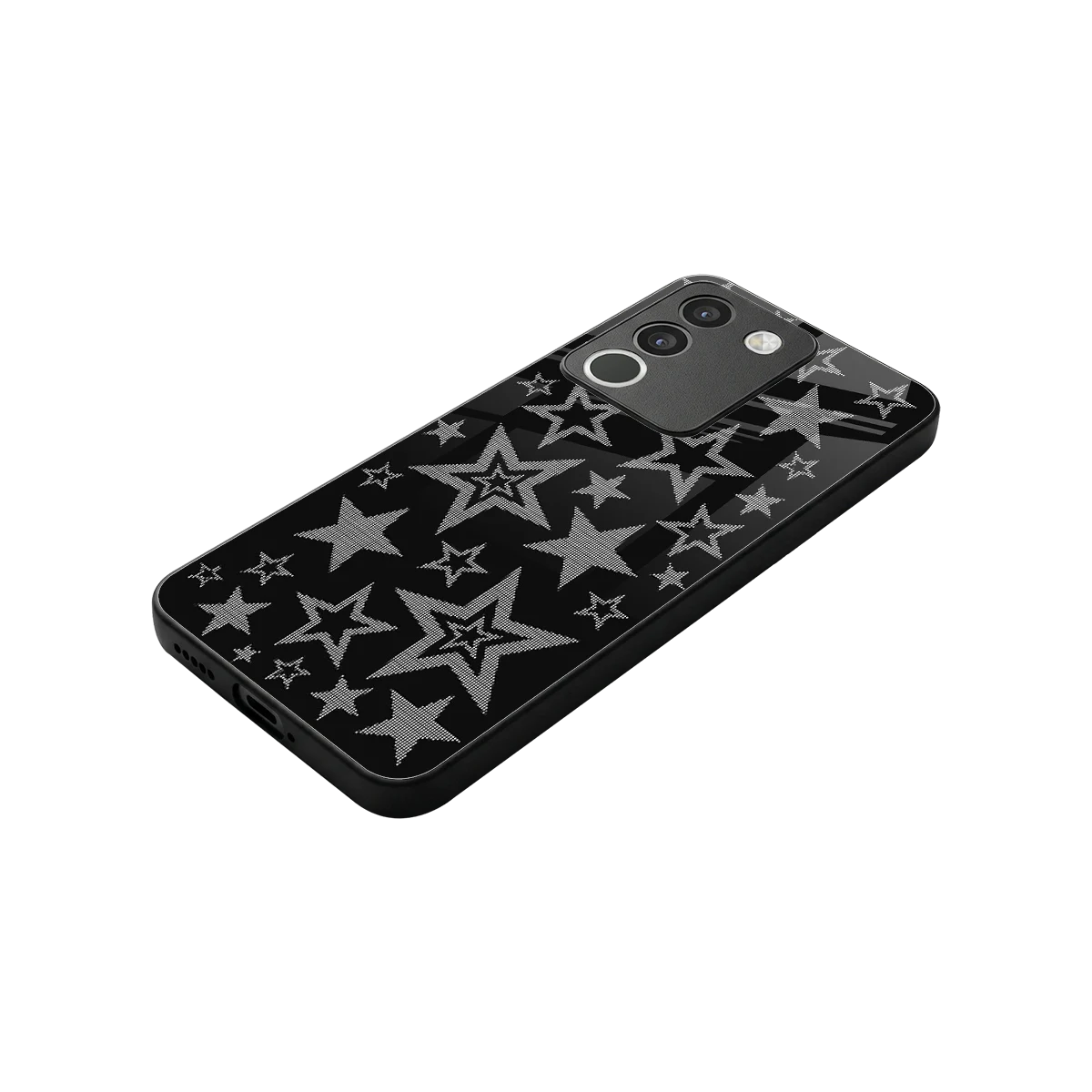Stardust stylish phone case for vivo y200 5g | glossy glass and slim fit