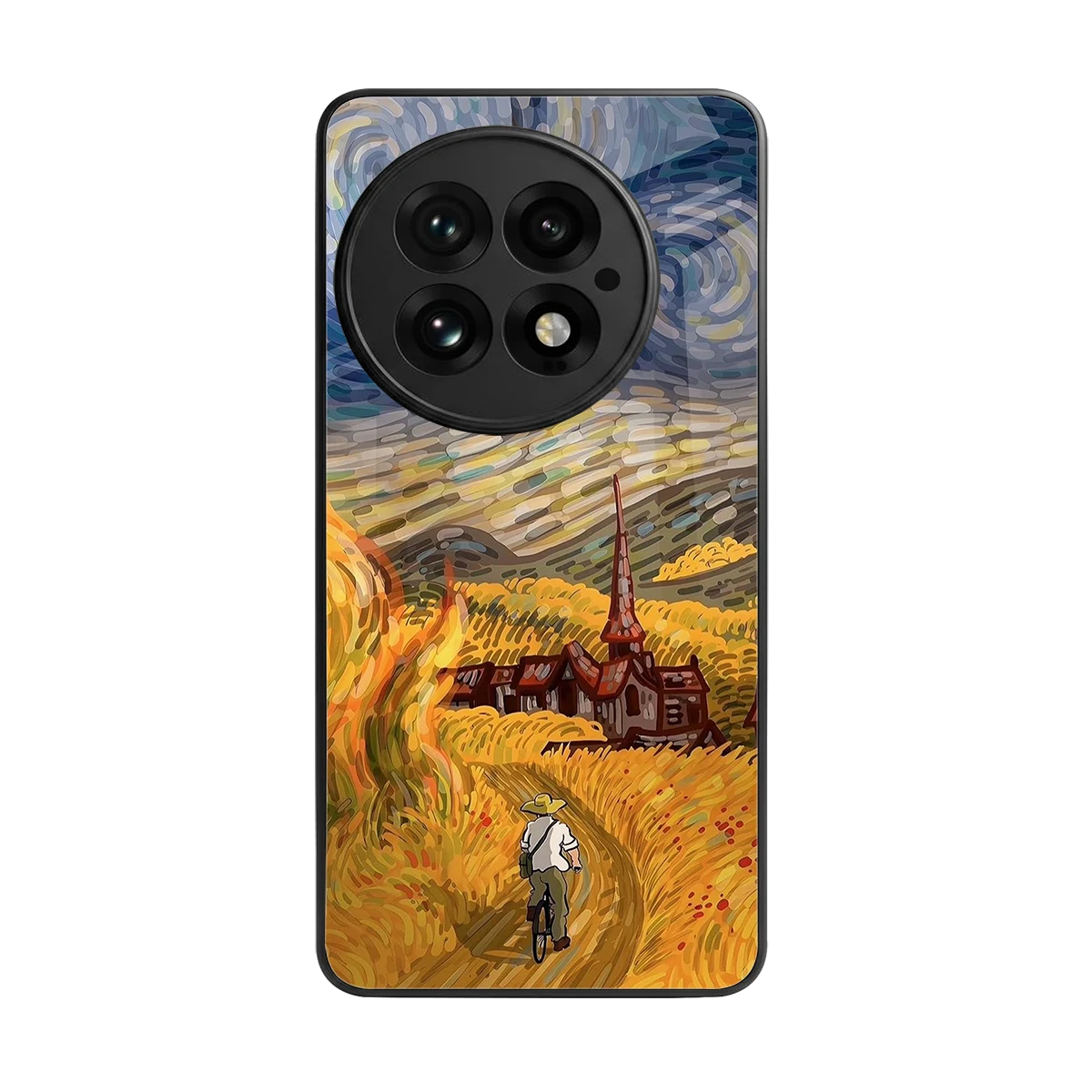 Starry Ride back phone cover | glass case for oneplus 13