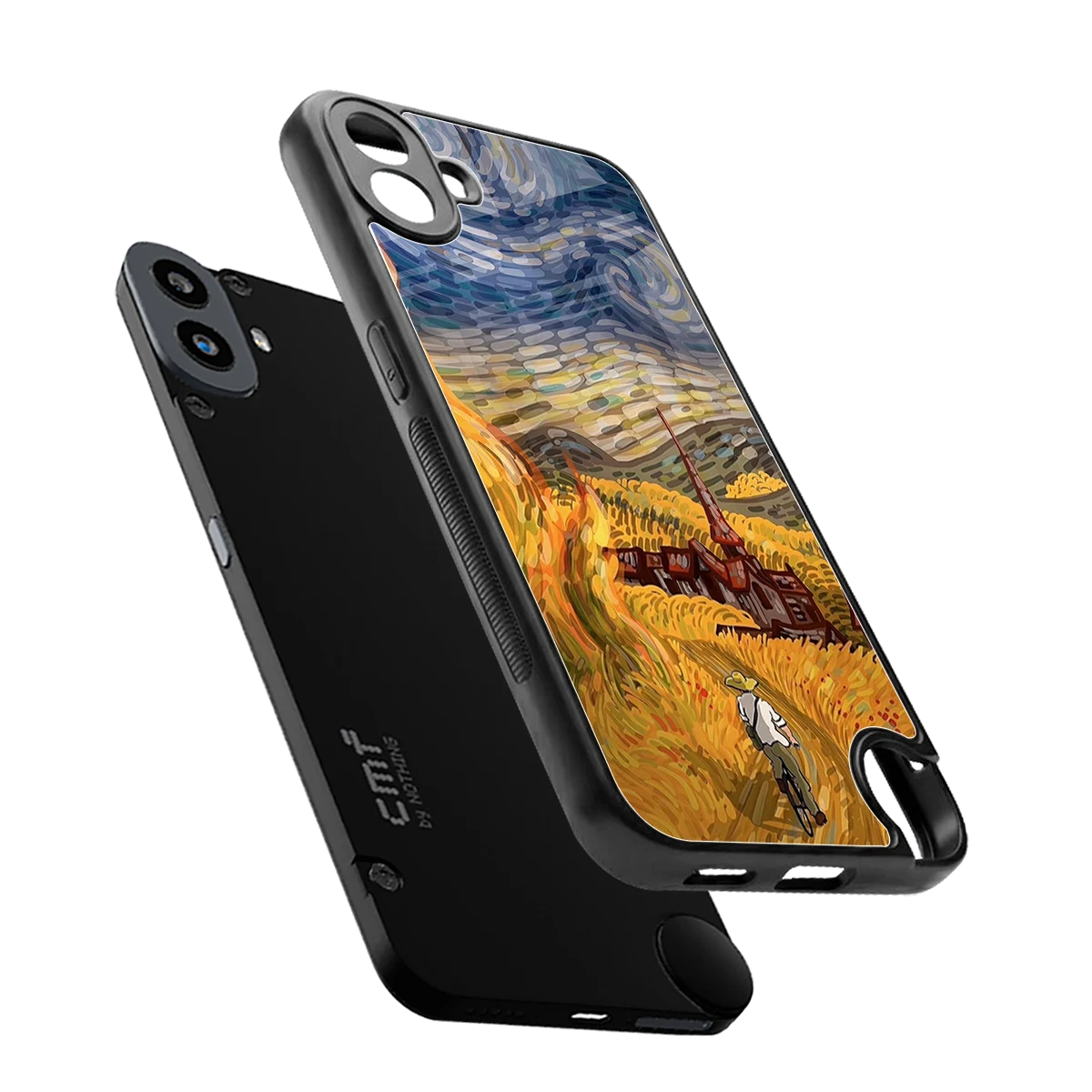 Starry Ride sleek cmf nothing phone 1 cover with tempered glass back and TPU edges