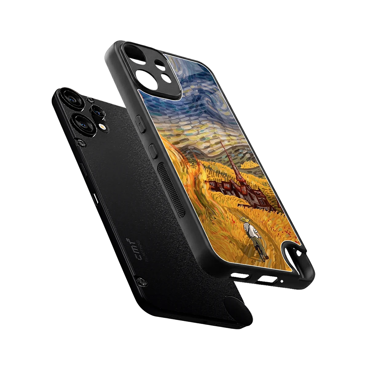 Starry Ride sleek cmf nothing phone 2 pro cover with tempered glass back and TPU edges