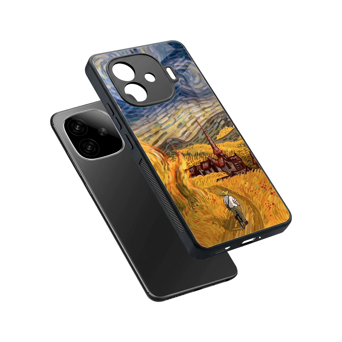 Starry Ride sleek iqoo neo 10r 5g cover with tempered glass back and TPU edges