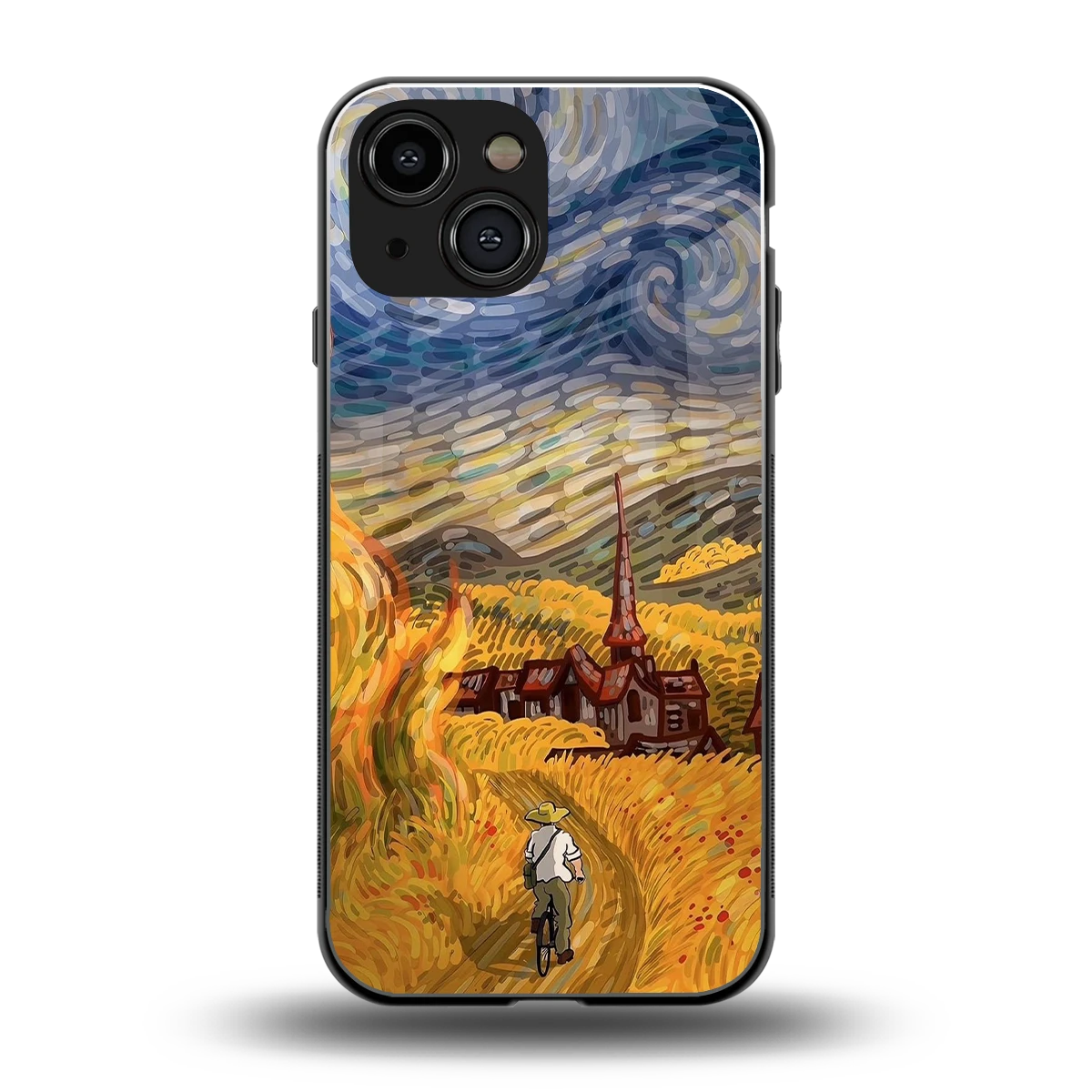 Starry Ride back phone cover | glass case for iphone 13 mini