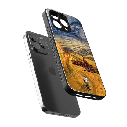 Starry Ride sleek iphone 13 pro max cover with tempered glass back and TPU edges