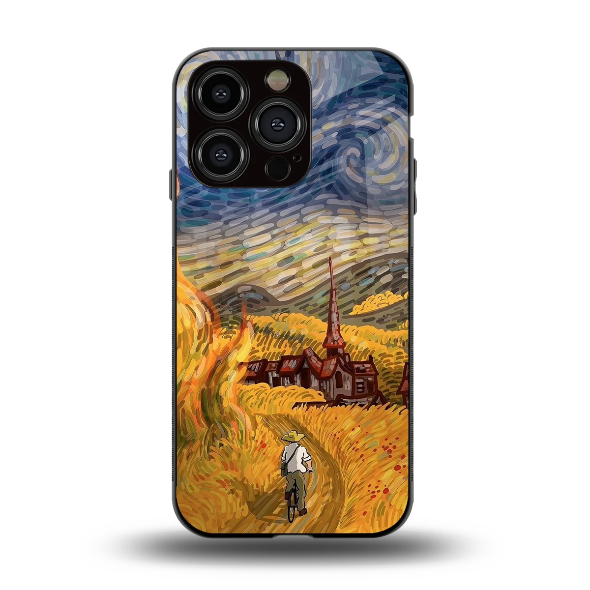 Starry Ride back phone cover | glass case for iphone 13 pro