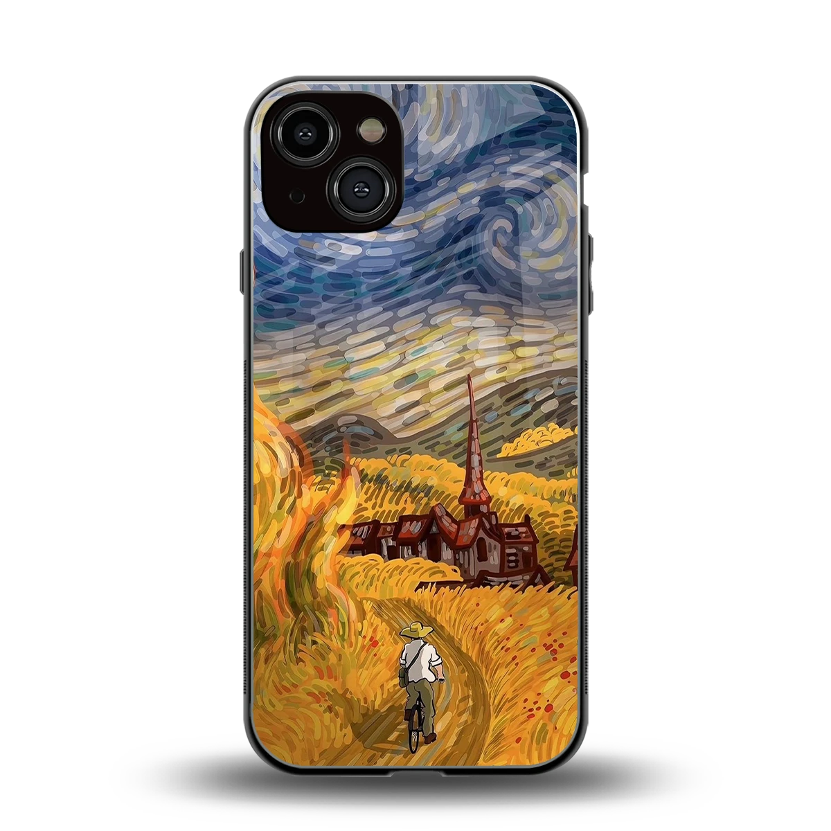 Starry Ride back phone cover | glass case for iphone 13