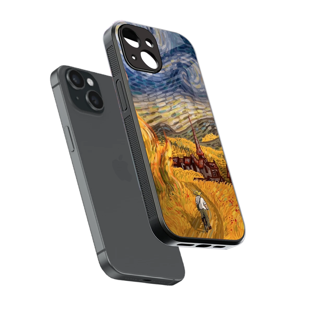 Starry Ride sleek iphone 13 cover with tempered glass back and TPU edges