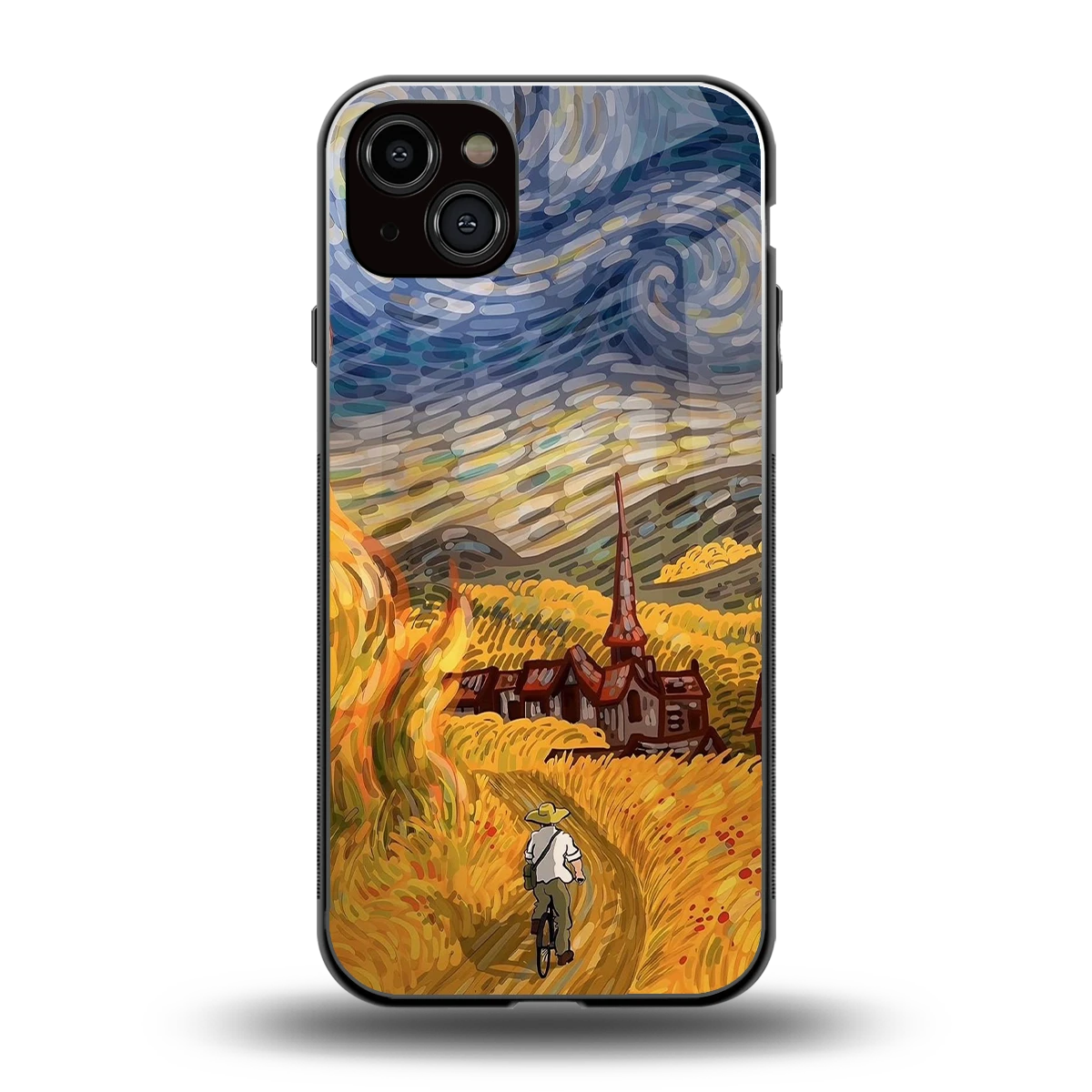 Starry Ride back phone cover | glass case for iphone 14 plus