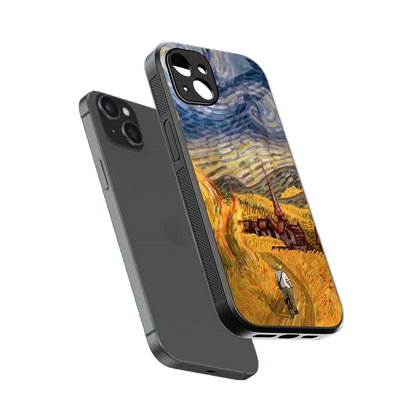 Starry Ride sleek iphone 14 plus cover with tempered glass back and TPU edges
