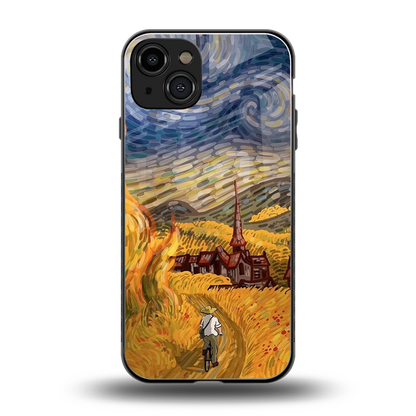 Starry Ride back phone cover | glass case for iphone 15