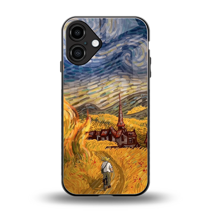 Starry Ride back phone cover | glass case for iphone 16 plus