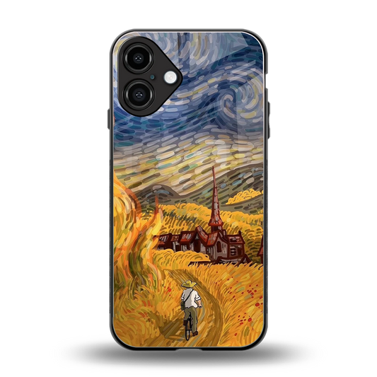 Starry Ride back phone cover | glass case for iphone 16 plus
