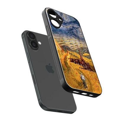Starry Ride sleek iphone 16 plus cover with tempered glass back and TPU edges