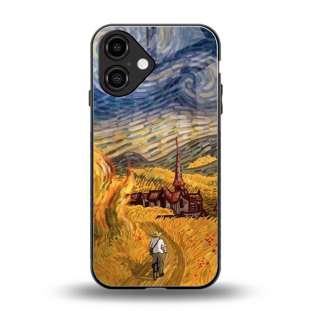 Starry Ride back phone cover | glass case for iphone 16