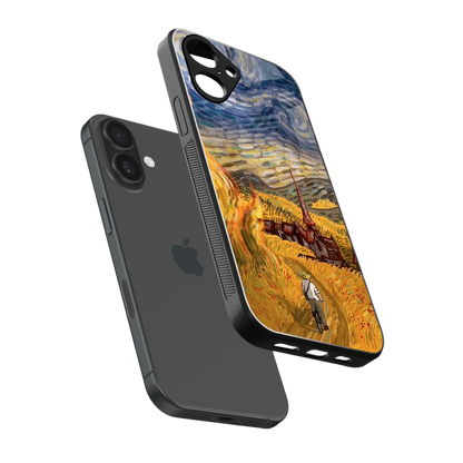 Starry Ride sleek iPhone 16 cover with tempered glass back and TPU edges