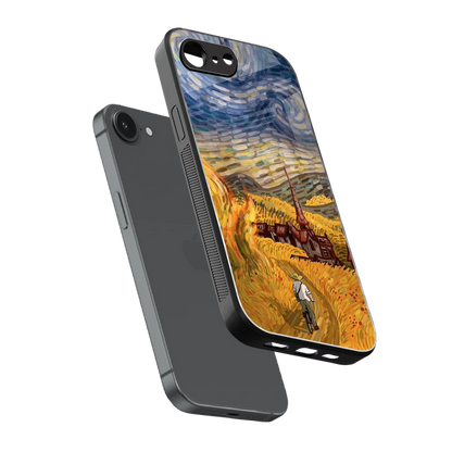 Starry Ride sleek iphone 17e cover with tempered glass back and TPU edges