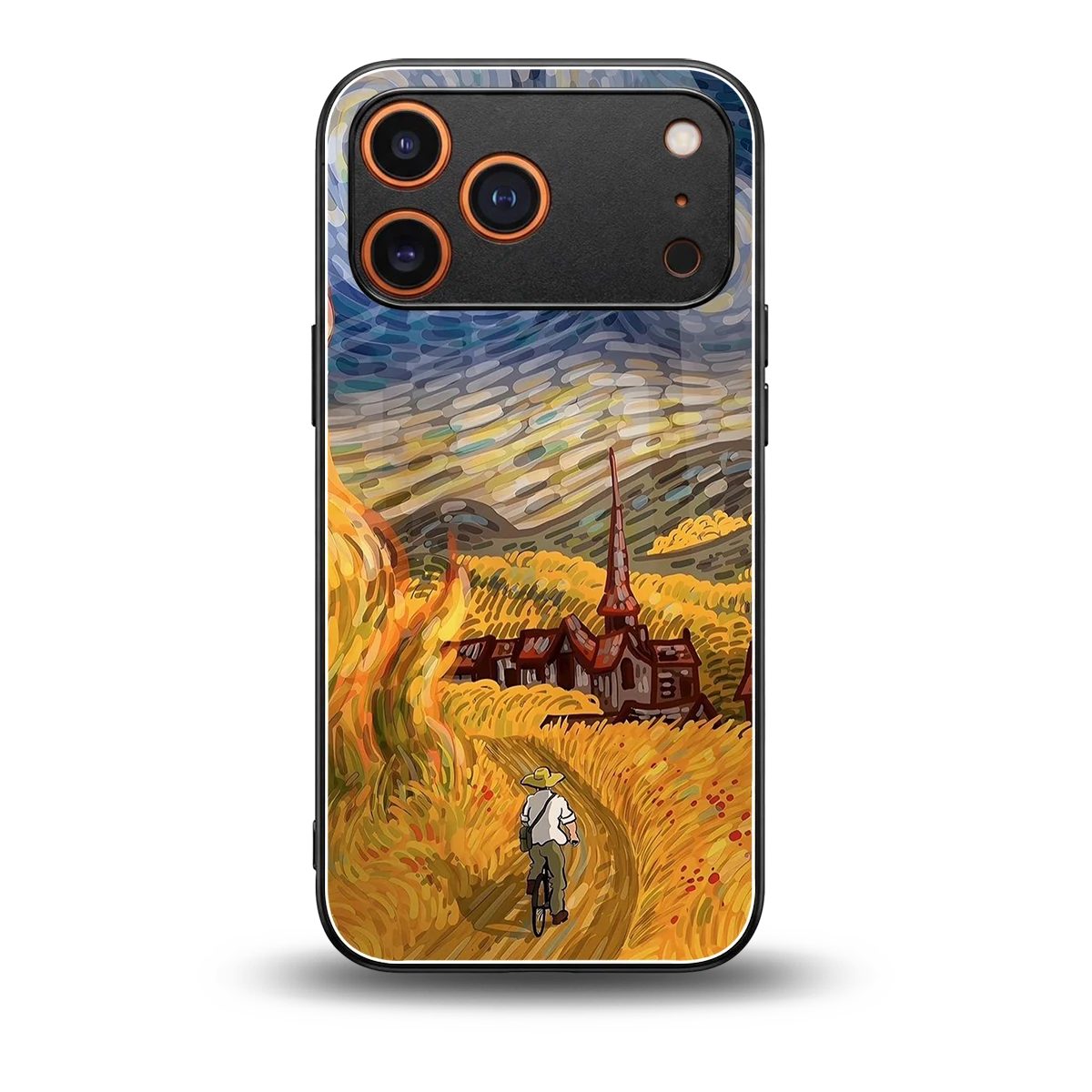 Starry Ride back phone cover | glass case for iphone 17 pro