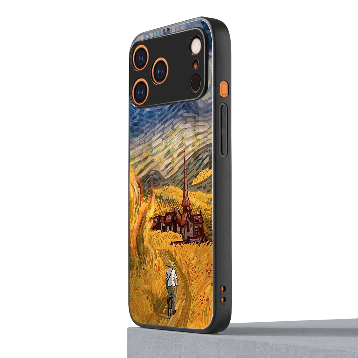 Starry Ride iphone 17 pro mobile cover | shockproof glass phone case
