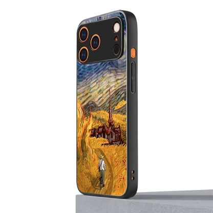 Starry Ride iphone 17 pro mobile cover | shockproof glass phone case