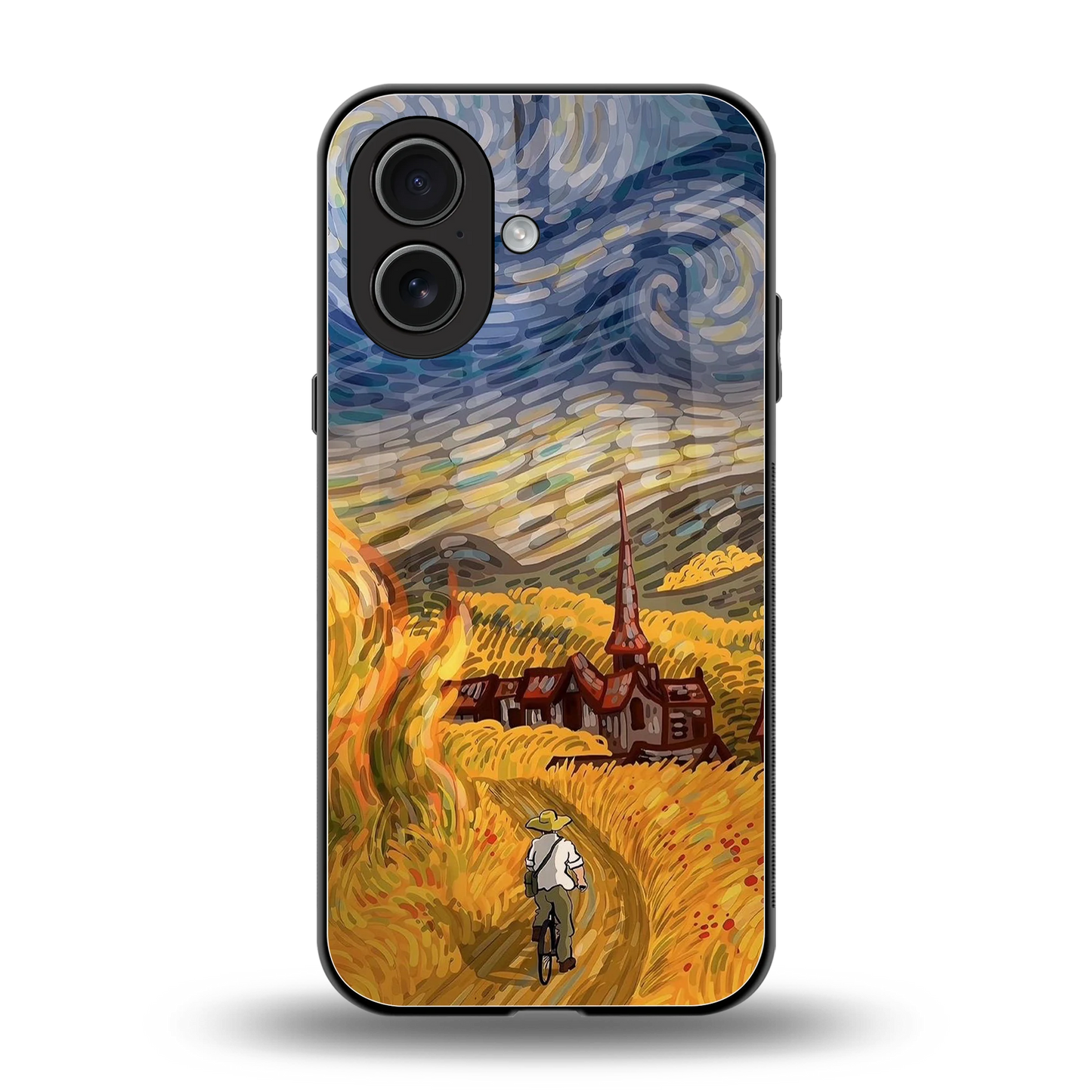Starry Ride back phone cover | glass case for iphone 17