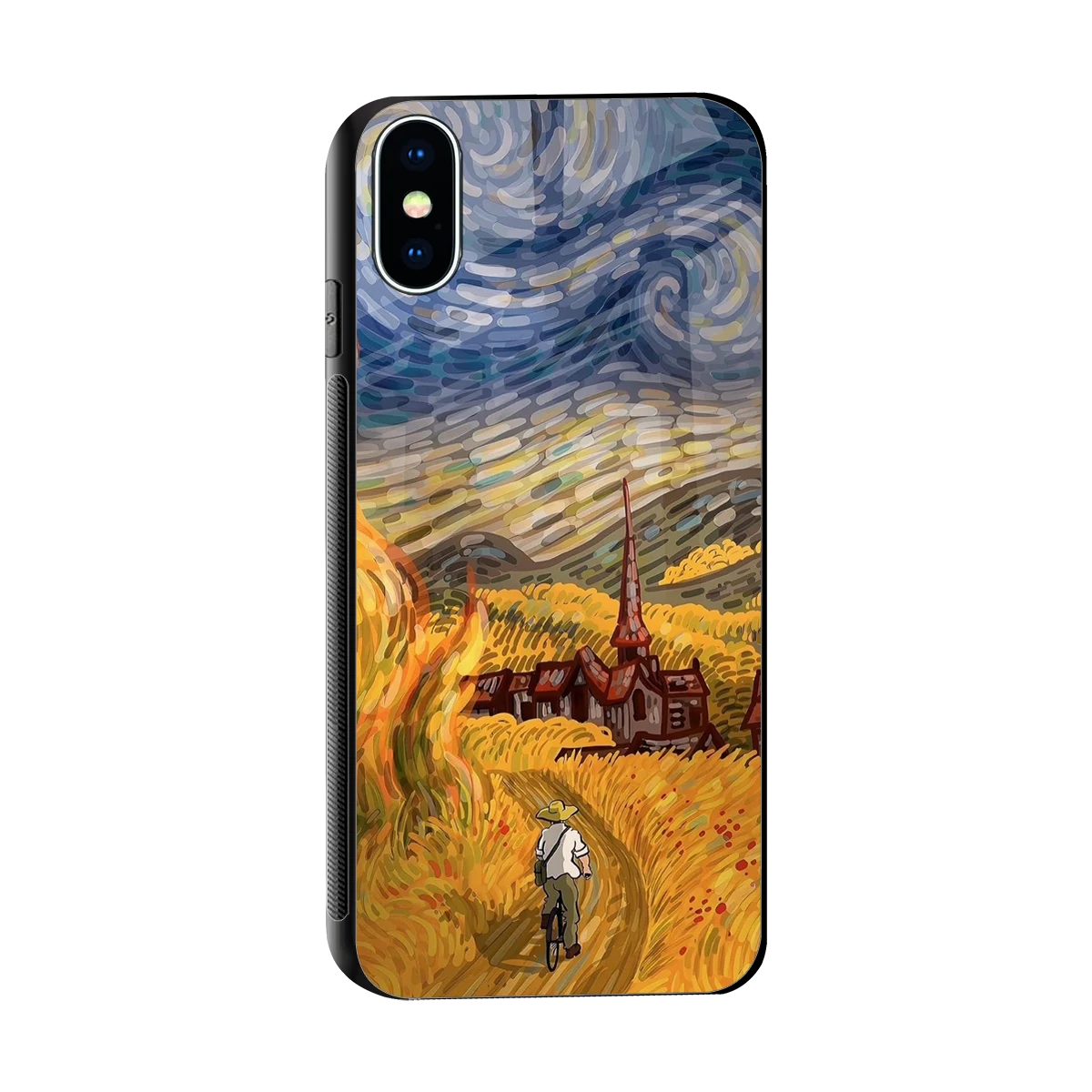 Starry Ride sleek iphone x cover with tempered glass back and TPU edges