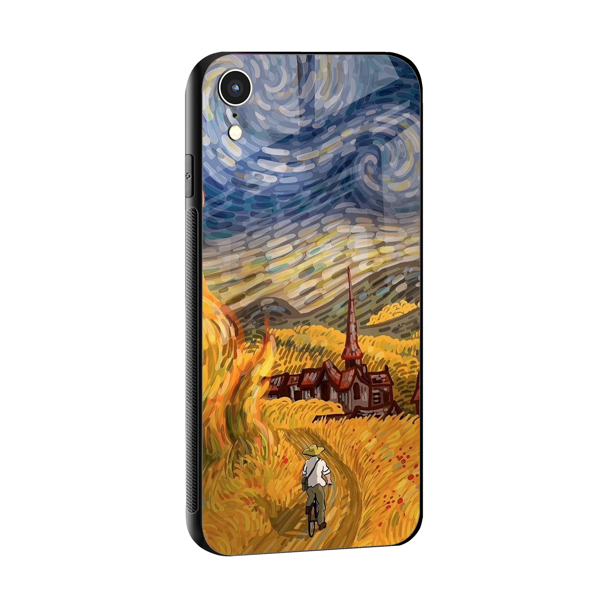 Starry Ride sleek iphone xr cover with tempered glass back and TPU edges