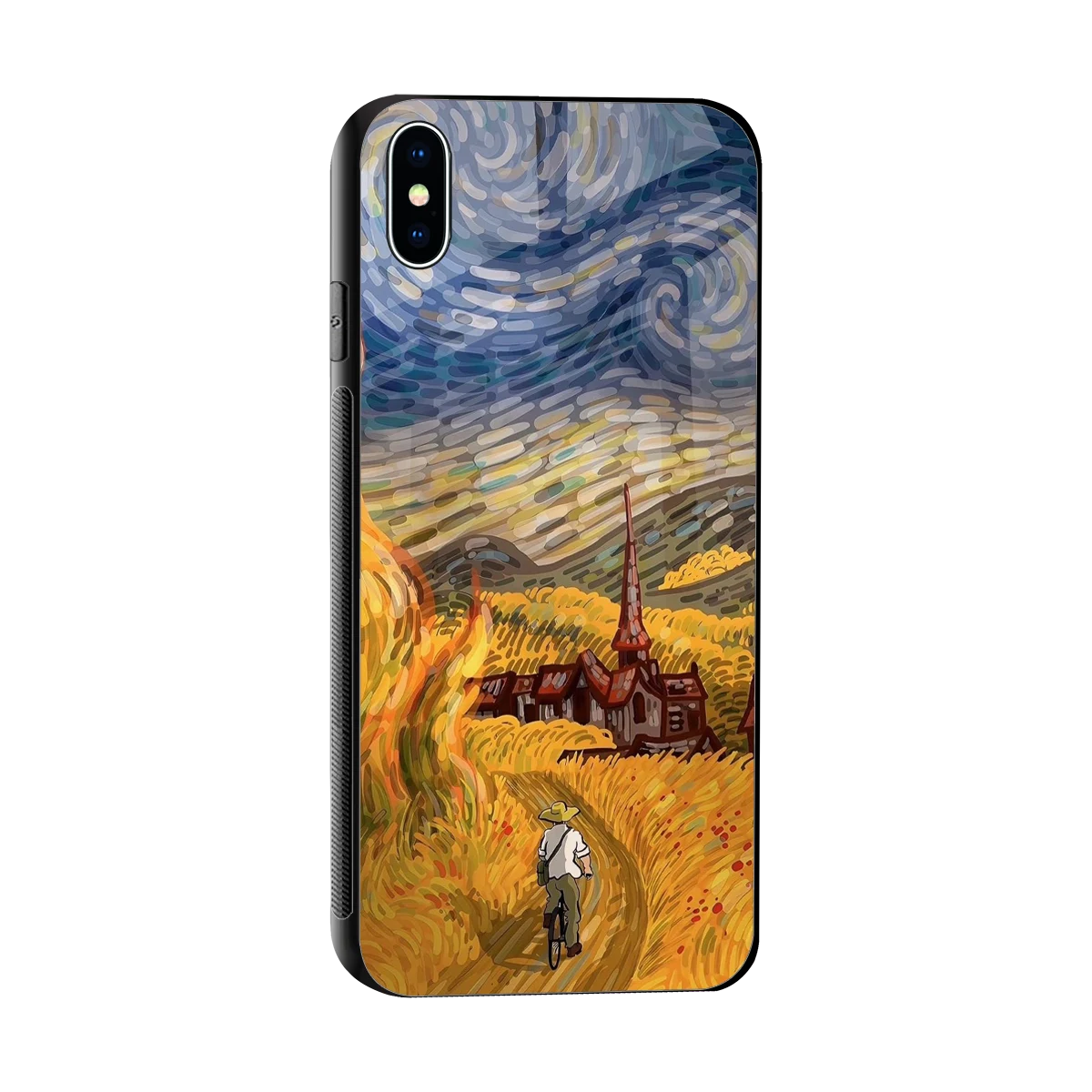Starry Ride sleek iphone xs max cover with tempered glass back and TPU edges