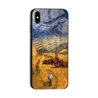 Starry Ride sleek iphone xs max cover with tempered glass back and TPU edges
