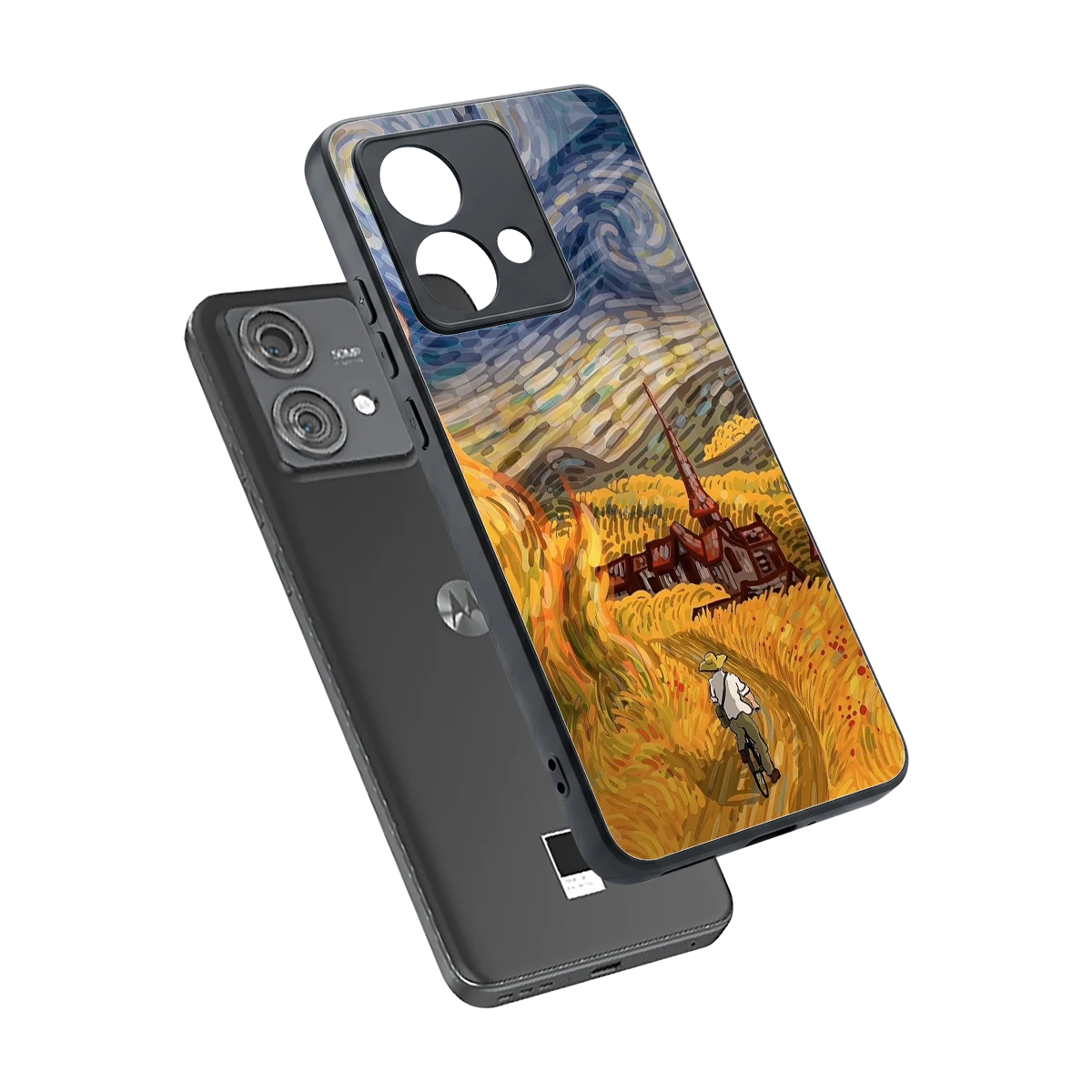 Starry Ride sleek motorola edge 40 neo 5g cover with tempered glass back and TPU edges