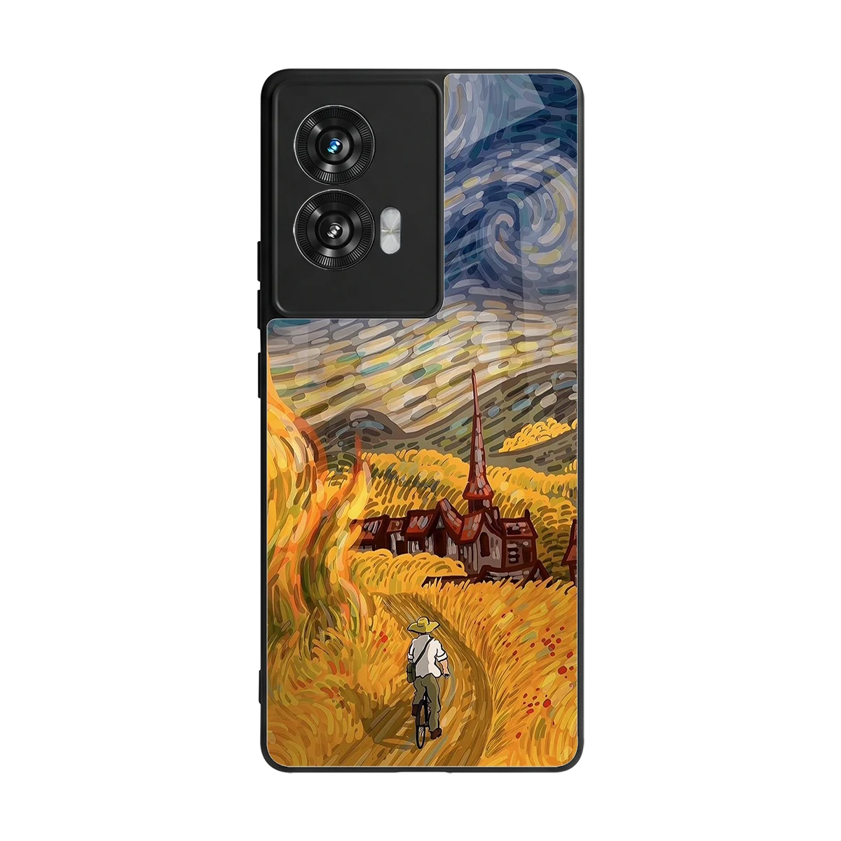 Starry Ride back phone cover | glass case for motorola edge 50 fusion
