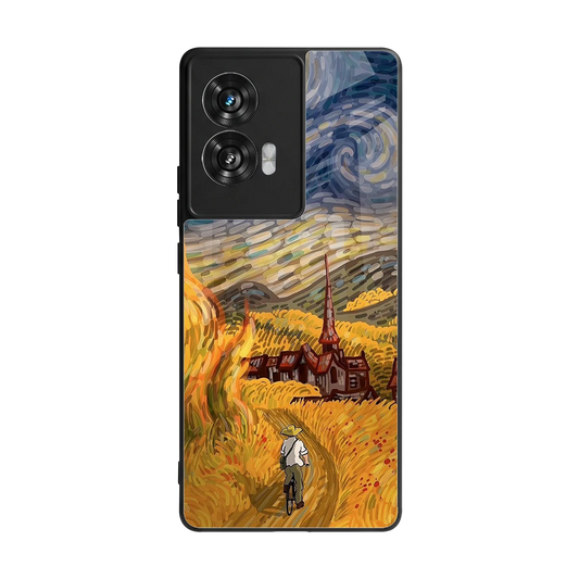 Starry Ride back phone cover | glass case for motorola edge 50 fusion